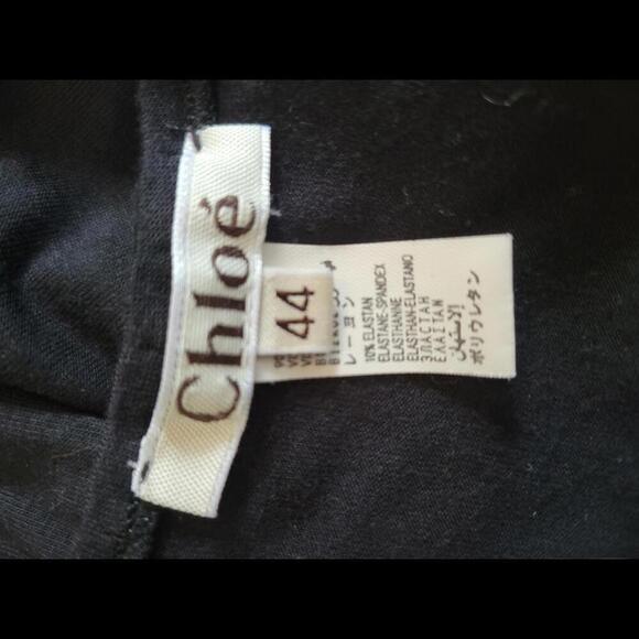 CHLOE size 44 (US size 12) black sleeveless stretchy knit dress - Picture 4 of 5